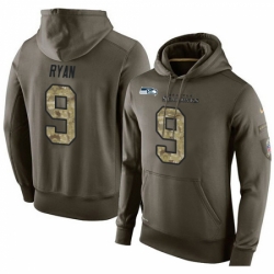 NFL Nike Seattle Seahawks 9 Jon Ryan Green Salute To Service Mens Pullover Hoodie