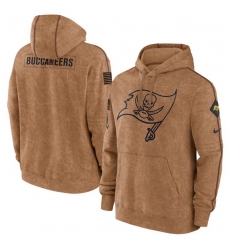 Men Tampa Bay Buccaneers 2023 Brown Salute To Service Pullover Hoodie