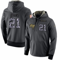 NFL Mens Nike Tampa Bay Buccaneers 21 Justin Evans Stitched Black Anthracite Salute to Service Player Performance Hoodie