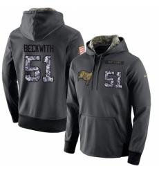 NFL Mens Nike Tampa Bay Buccaneers 51 Kendell Beckwith Stitched Black Anthracite Salute to Service Player Performance Hoodie