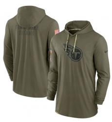 Men Tennessee Titans 2022 Olive Salute To Service Tonal Pullover Hoodie