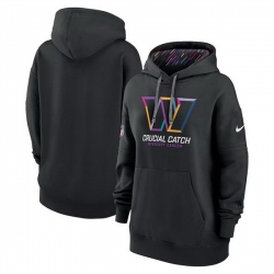 Women Washington Commanders Black 2024 Crucial Catch Club Pullover Hoodie