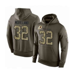 Football Mens Washington Redskins 32 Jimmy Moreland Green Salute To Service Pullover Hoodie