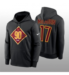 Men Washington Commanders 17 Terry McLaurin Black 90th Anniversary Performance Pullover Hoodie