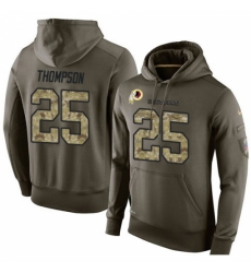 NFL Nike Washington Redskins 25 Chris Thompson Green Salute To Service Mens Pullover Hoodie