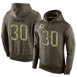 NFL Nike Washington Redskins 30 Sua Cravens Green Salute To Service Mens Pullover Hoodie