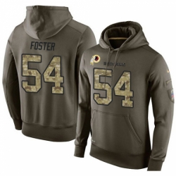 NFL Nike Washington Redskins 54 Mason Foster Green Salute To Service Mens Pullover Hoodie