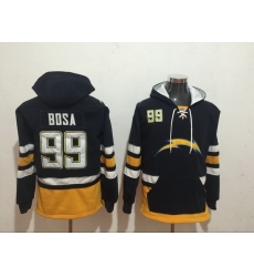 Men Nike Los Angeles Chargers Joey Bosa 99 NFL Winter Thick Hoodie