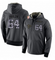 NFL Mens Nike Atlanta Falcons 64 Sean Harlow Stitched Black Anthracite Salute to Service Player Performance Hoodie