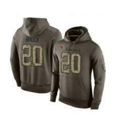 Football Arizona Cardinals 20 Tramaine Brock Green Salute To Service Mens Pullover Hoodie