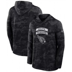 Men Arizona Cardinals Black 2026 Salute to Service Sideline Lightweight Hoodie Dri FIT Long Sleeve Top