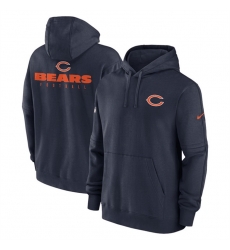 Men Chicago Bears Navy Sideline Club Fleece Pullover Hoodie