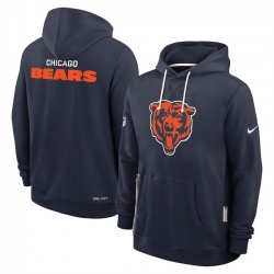 Men Chicago Bears Navy Sideline Standard Issue Initial Home Dri FIT Pullover Hoodie
