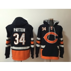 Men Nike Chicago Bears Walter Payton 34 NFL Winter Thick Hoodie