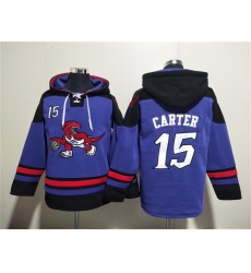 Men Toronto Raptors 15 Vince Carter Purple Lace Up Pullover Hoodie Men Toronto Raptors 15 Vince Carter Purple Lace Up Pullover Hoodie