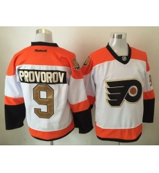 Flyers 9 Ivan Provorov White With 50th Anniversary Patch Reebok Jersey