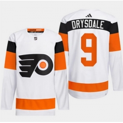 Men Philadelphia Flyers 9 Jamie Drysdale White 2024 Stadium Series Stitched Jersey