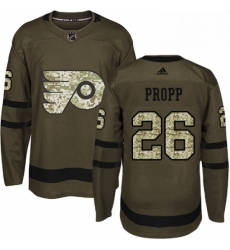 Mens Adidas Philadelphia Flyers 26 Brian Propp Premier Green Salute to Service NHL Jersey 