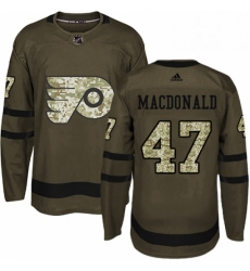 Mens Adidas Philadelphia Flyers 47 Andrew MacDonald Premier Green Salute to Service NHL Jersey 