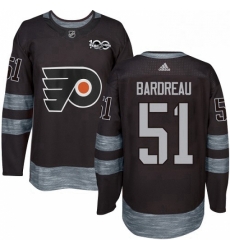 Mens Adidas Philadelphia Flyers 51 Cole Bardreau Premier Black 1917 2017 100th Anniversary NHL Jersey 