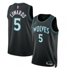 Men Minnesota Timberwolves  5 Anthony Edwards Black 2026 27 Statement Edition Stitched Basketball Jersey