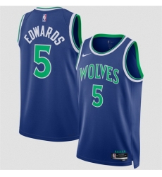 Men Minnesota Timberwolves  5 Anthony Edwards Blue 2026 27 Icon Edition Stitched Basketball Jersey