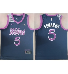 Men Minnesota Timberwolves 5 Anthony Edwards Navy Stitched jersey Men Minnesota Timberwolves 5 Anthony Edwards Navy Stitched jersey