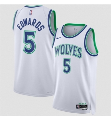 Men Minnesota Timberwolves  5 Anthony Edwards White 2026 27 Association Edition Stitched Basketball Jersey
