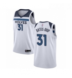 Youth Minnesota Timberwolves 31 Keita Bates Diop Swingman White Basketball Jersey Association Edition 