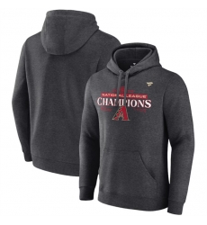 Men Arizona Diamondbacks Heather Charcoal 2023 National League Champions Locker Room Pullover Hoodie