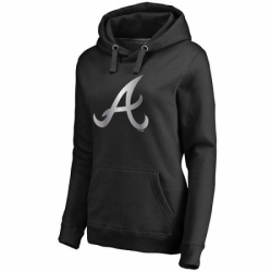 MLB Atlanta Braves Women Platinum Collection Pullover Hoodie Black