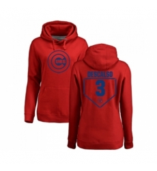 Baseball Women Chicago Cubs 3 Daniel Descalso Red RBI Pullover Hoodie