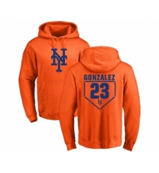 Men MLB Nike New York Mets 23 Adrian Gonzalez Orange RBI Pullover Hoodie