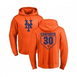 Men MLB Nike New York Mets 30 Michael Conforto Orange RBI Pullover Hoodie