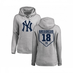 MLB Women Nike New York Yankees 18 Didi Gregorius Gray RBI Pullover Hoodie