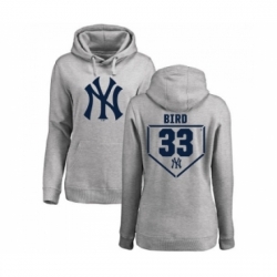 MLB Women Nike New York Yankees 33 Greg Bird Gray RBI Pullover Hoodie