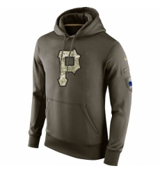 MLB Men Pittsburgh Pirates Nike Olive Salute To Service KO Performance Hoodie