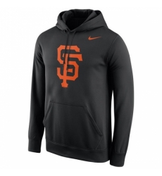 Men MLB San Francisco Giants Nike Logo Performance Pullover Hoodie Black