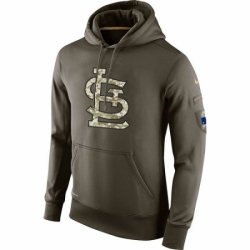 MLB Men St Louis Cardinals Nike Olive Salute To Service KO Performance Hoodie