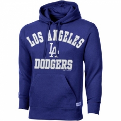 Men MLB LA Dodgers Stitches Fastball Fleece Pullover Hoodie Navy Blue