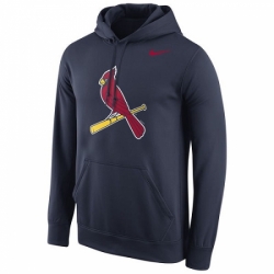 Men MLB St Louis Cardinals Nike Logo Performance Pullover Hoodie Navy