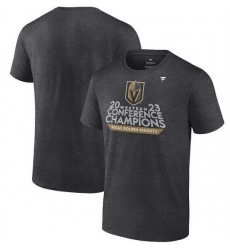 Men Vegas Golden Knights Heather Charcoal 2023 Western Conference Champions Locker Room T Shirt