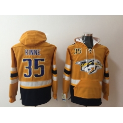 Men Nashville Predators 35 Pekka Rinne Stitched Hoodie