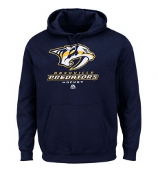 Men Nashville Predators Majestic Critical Victory VIII Fleece Hoodie Navy Blue