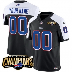 Men Buffalo Bills Active Player Custom Black White 2023 F U S E  AFC East Champions Ptach Stitched Football Jersey