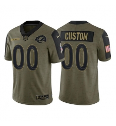 Men Women Youth Toddler  Los Angeles Rams ACTIVE PLAYER Custom 2021 Olive Salute To Service Limited Stitched Jersey