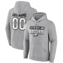 Men Philadelphia Eagles Active Player Custom Grey Super Bowl LVII Name  26 Number Pullover Hoodie