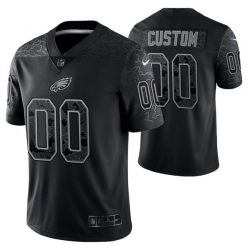 Men Women Youth Philadelphia Eagles Active Player Custom Black Reflective Limited Stitched Jersey