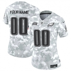 Women Philadelphia Eagles Active Player Custom 2024 F U S E Arctic Camo Salute To Service Limited Stitched Jersey