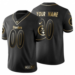 Men Women Youth Toddler Pittsburgh Steelers Custom Men Nike Black Golden Limited NFL 100 Jersey